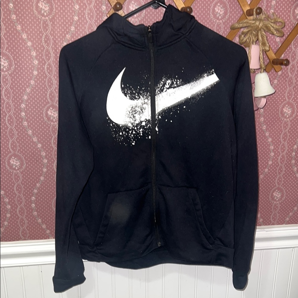 Nike Black Hoodie with White Logo